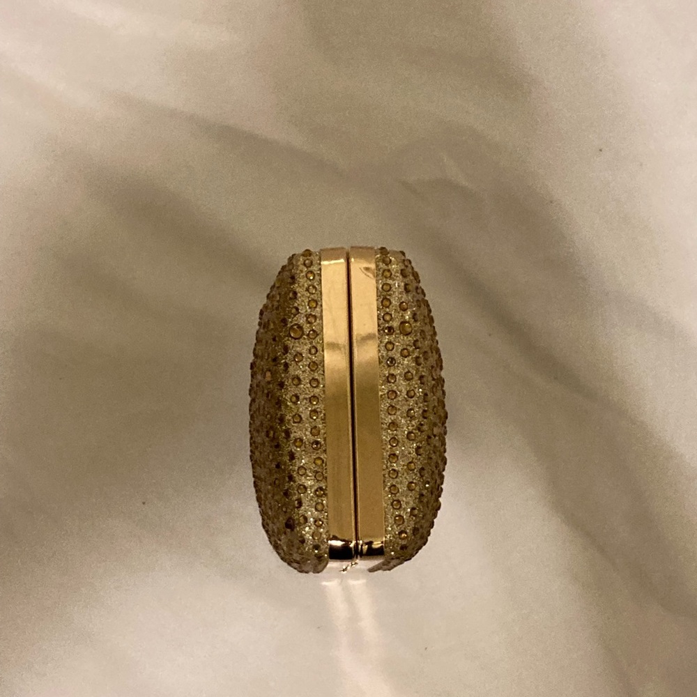 Gold Crystal Embellished Evening Clutch - Sparkling Wristlet - Picture 8 of 8